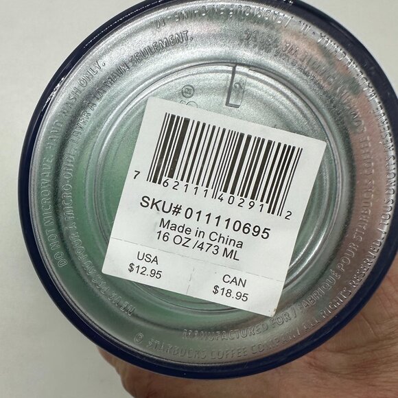 Starbucks 2020 Tumbler Gold Mint Green Mermaid Siren Clear Cold Cup 16oz NEW KFT - Picture 3 of 3